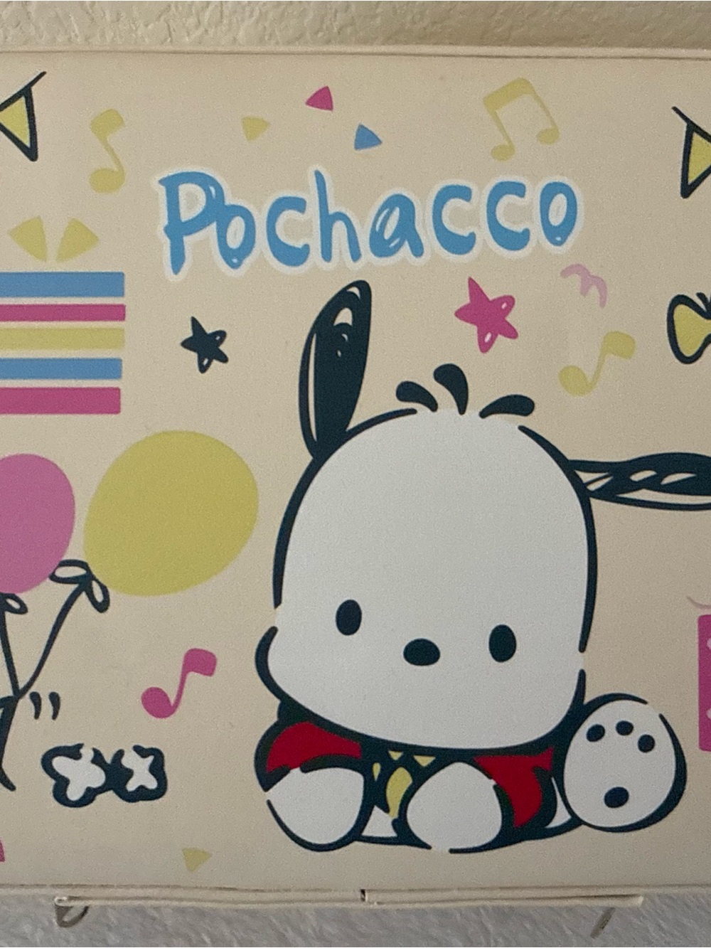 Sanrio Pochacco Cosmetic Bag - Cream, Black, Pink, Yellow, Blue